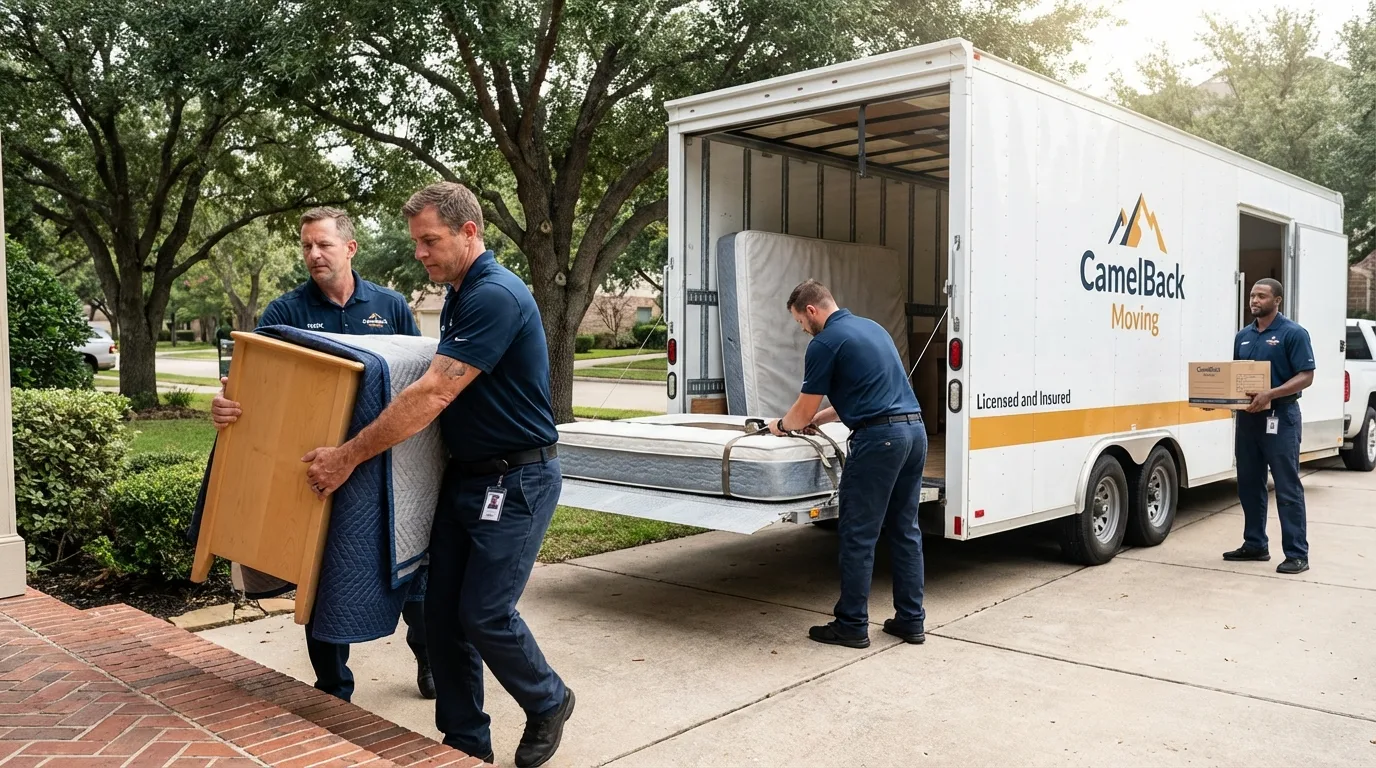 Crew loading residential truck for cross-state move from Smithfield, UT