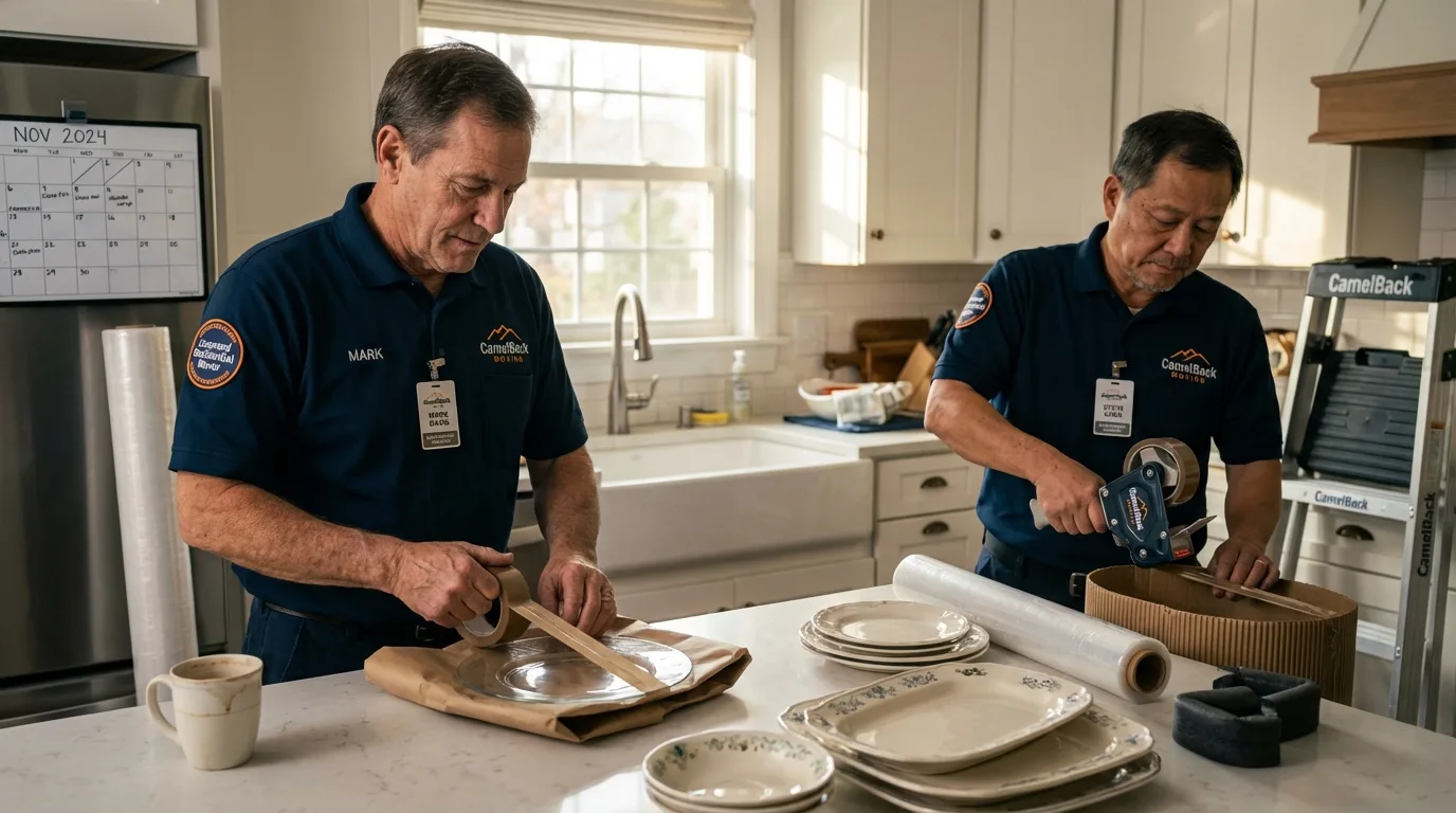 Professional crew packing kitchen dishware in Smithfield, UT